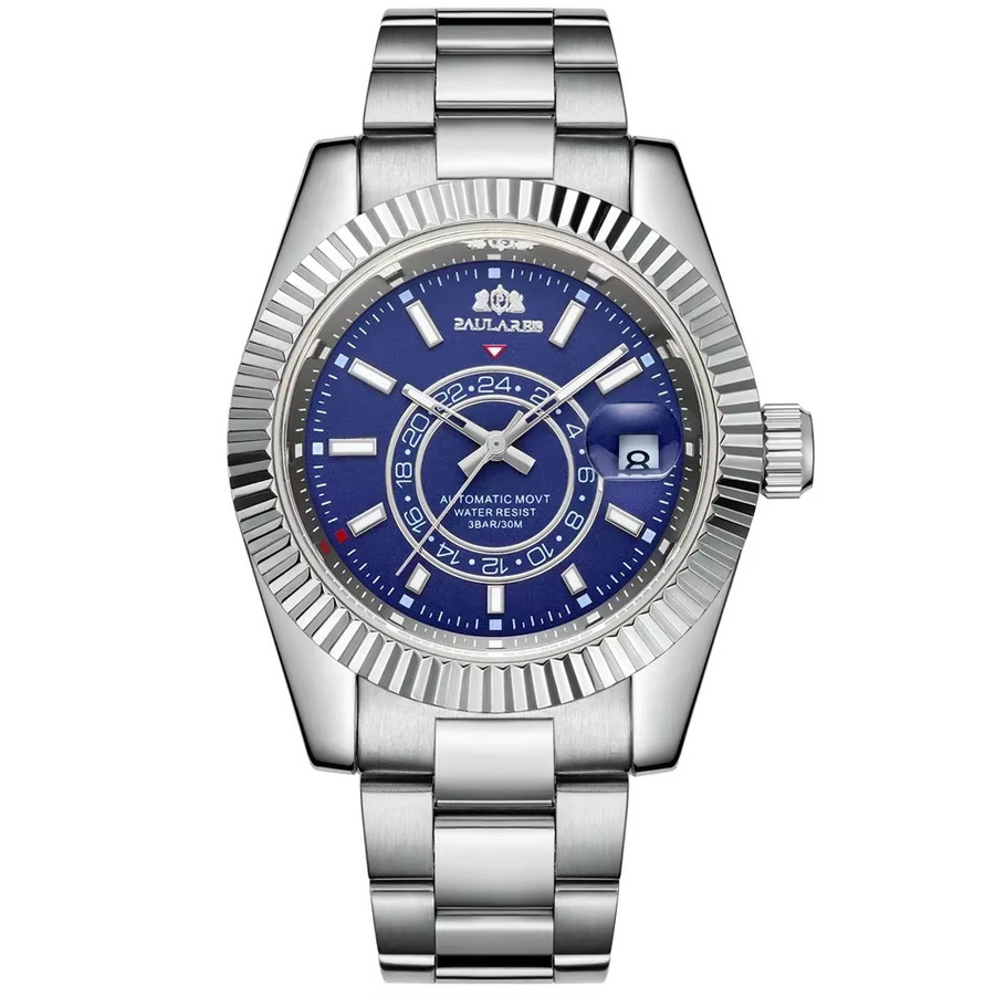 PAULAREIS P Armbanduhr Automatik, Edelstahl, Roségold, Blau, 40 mm, Herren - Bild 2