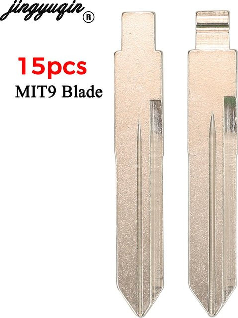 Jingyuqin 15 Stück Klappbare Fernbedienung Smart Car Blade Blank Fob MIT9 Ersatz für Mitsubishi in Silber - Bild 1