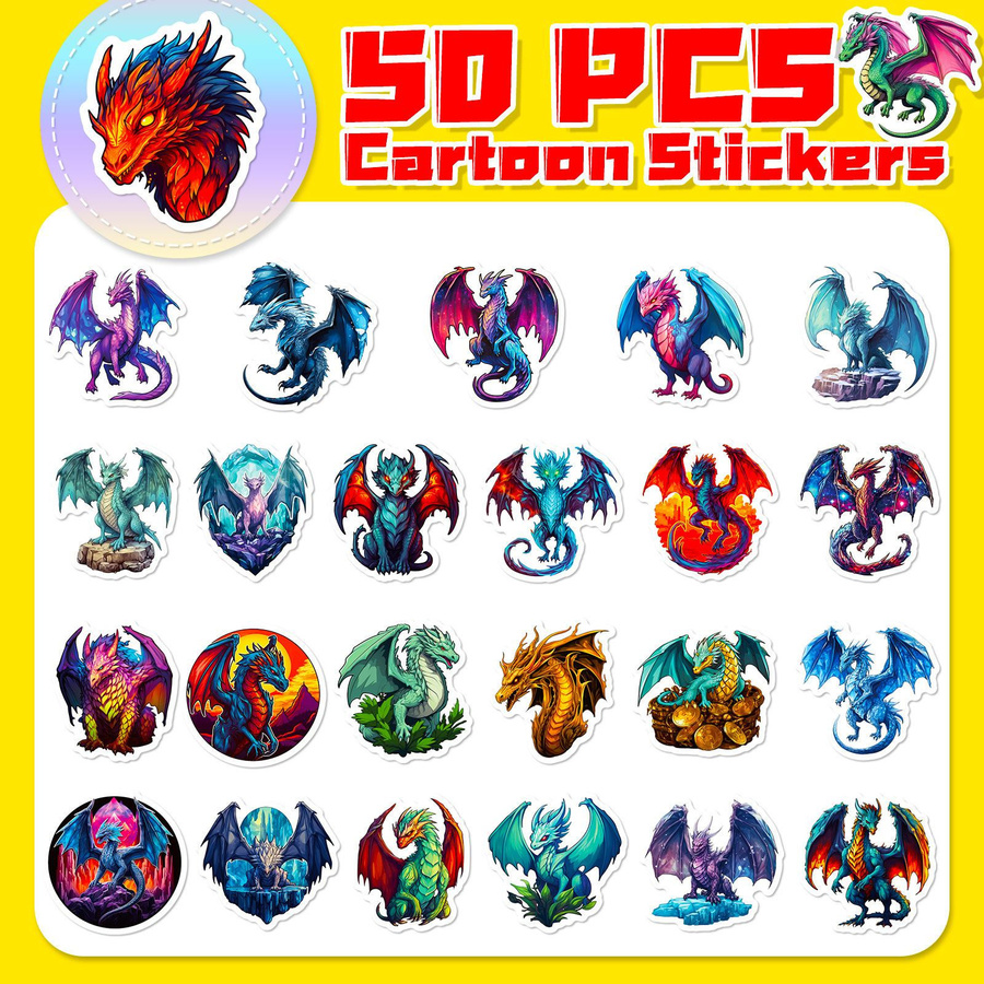 Wings of Fire Kinderaufkleber Graffiti DIY Notizbuch 50-teiliges Set - Bild 3