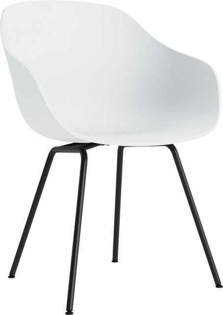HAY About A Chair AAC 226 mit Armlehnen in Weiß und mattem Stahlgestell im organischen Design - Bild 1