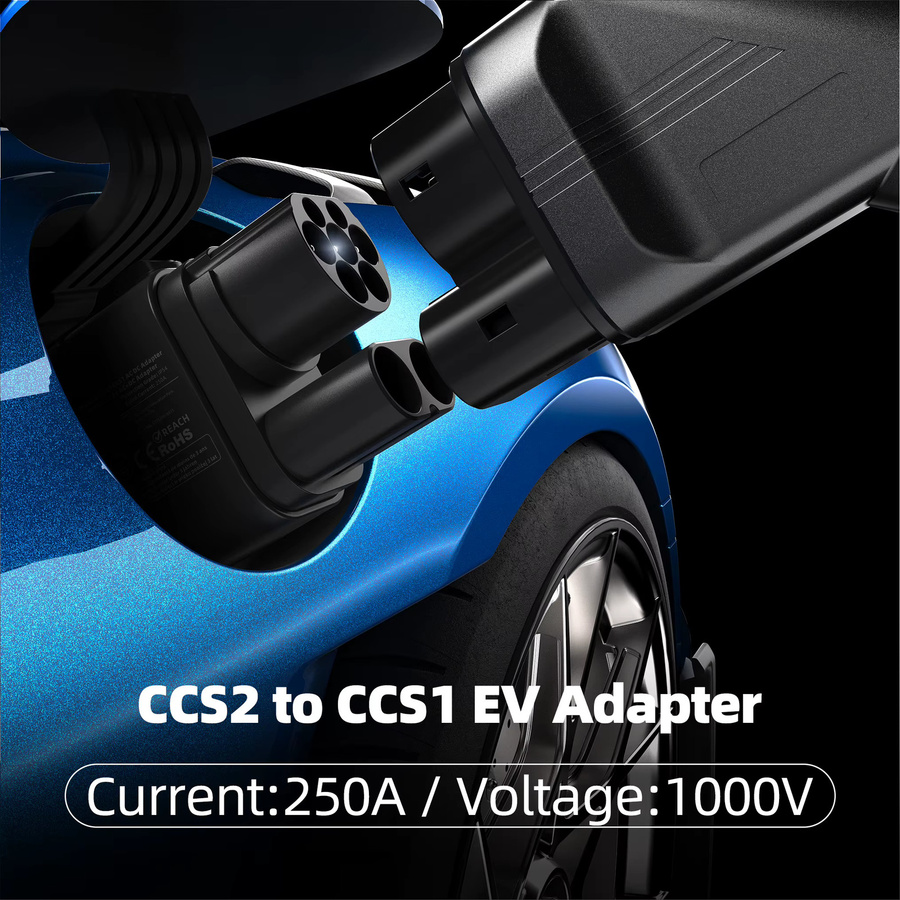 Feyree CCS2 auf CCS1 Adapter für DC Schnellladen von Elektrofahrzeugen in Schwarz - Bild 5
