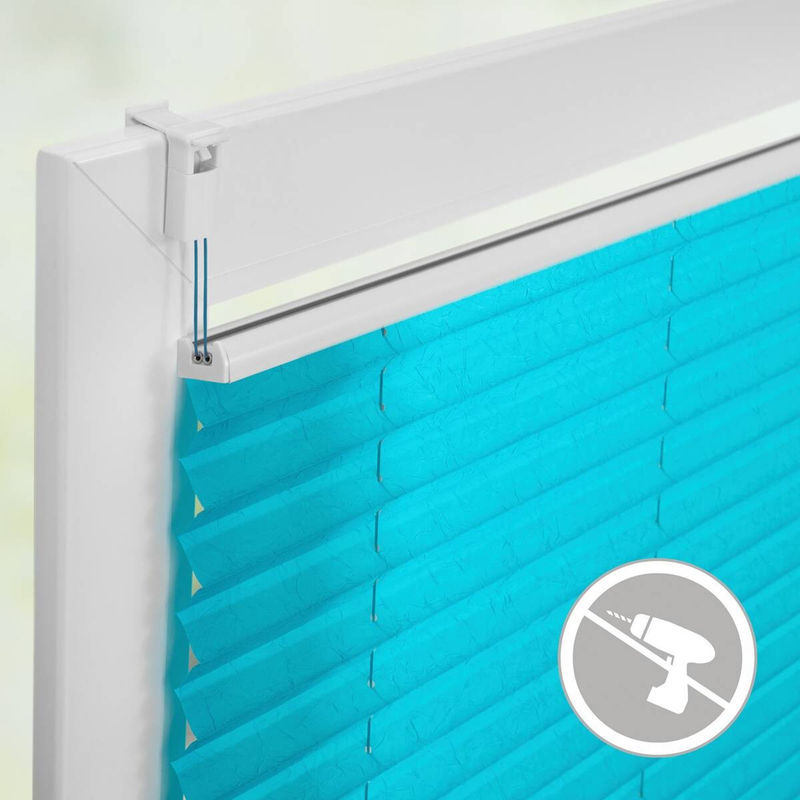 LICHTBLICK Plissee Klemmfix Single Pleat in Blau, halbtransparent, B: 55 cm, H: 130 cm - Bild 4
