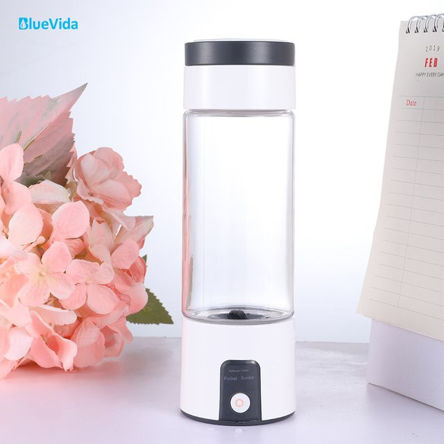 Bluevida Tragbarer Wasserstoff-Wassergenerator mit 3000 ppb SPE PEM Dual Chamber Technologie, H2-Inhalationsflasche mit Adapter und Kit, Farbe: Weiß - Bild 1