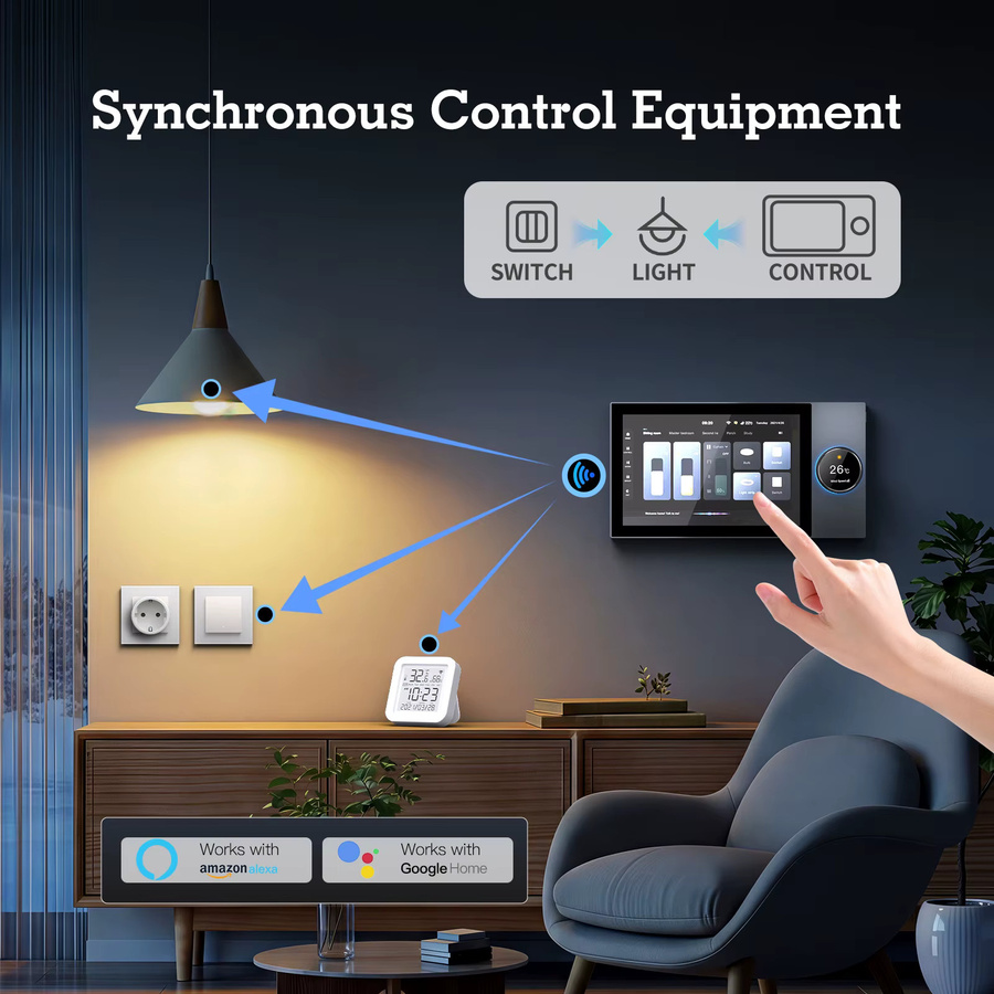 BSEED Tuya Smart Multifunktionales Bedienfeld mit Touchscreen, Zigbee Gateway und Bluetooth Schaltergerät zur Szenensteuerung, Schwarz - Bild 2