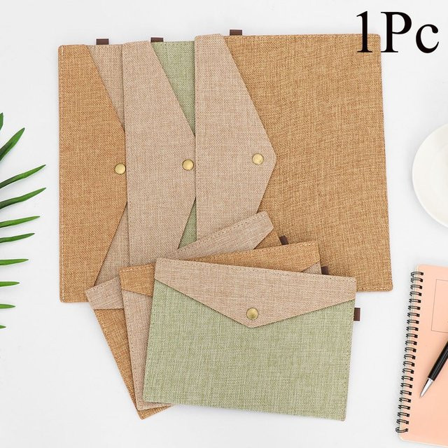 Elegante Dokumententasche aus Filz und Segeltuch in Beige für deinen Bürobedarf - Bild 1