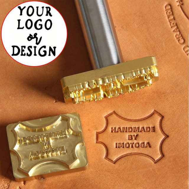 Individueller Logo-Lederstempel aus Messing in Gold für dein Lederhandwerk und professionelles Branding - Bild 1
