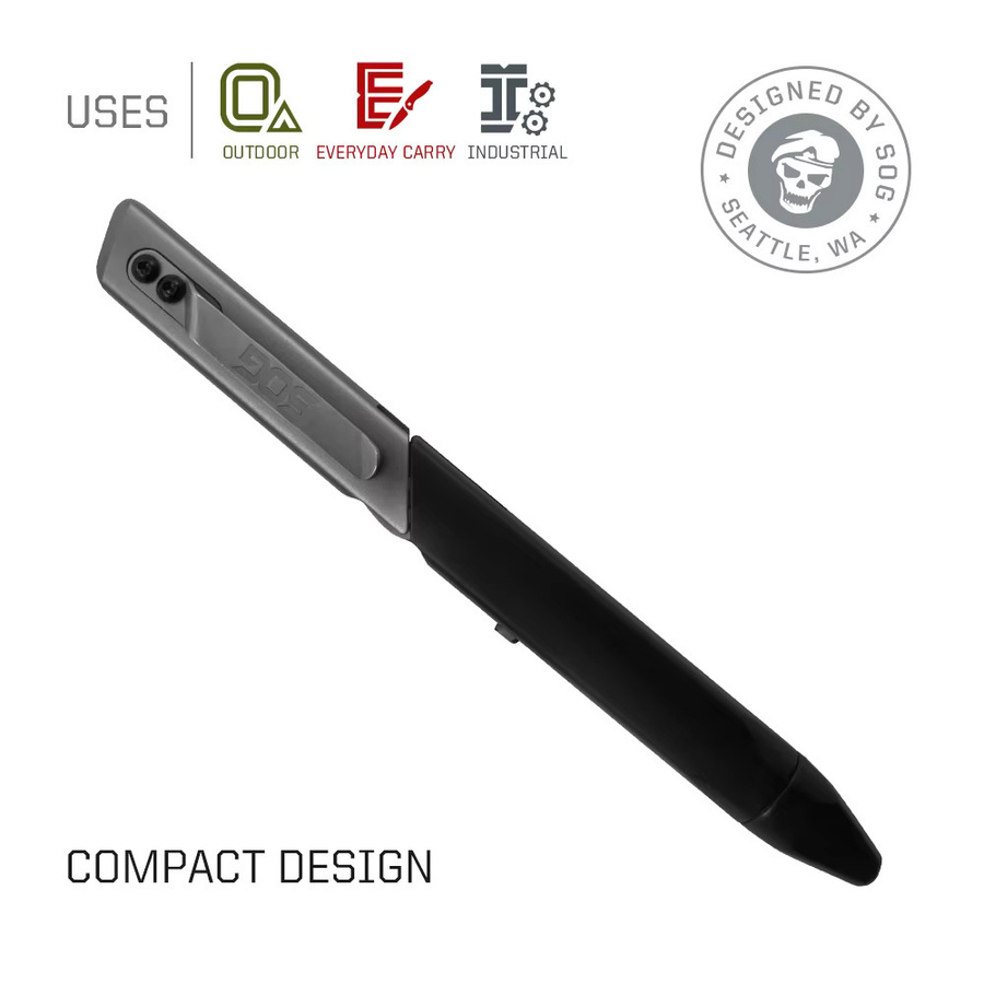 SOG 4-in-1 BATON Q1 Multi-Tool Klappschere EDC Taktischer Stift in Schwarz - Bild 2