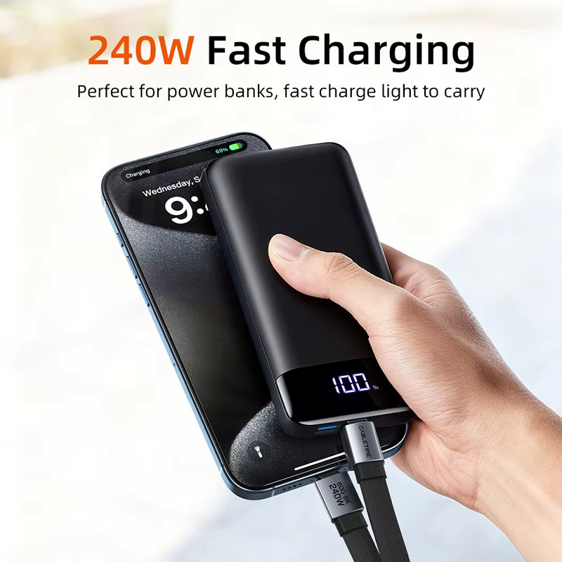 CABLETIME USB4-Kabel in Schwarz mit 240 W und 80 Gbit/s für 8K60 Hz, kurzes Typ-C-Mini-Kabel als Schlüsselanhänger - Bild 2