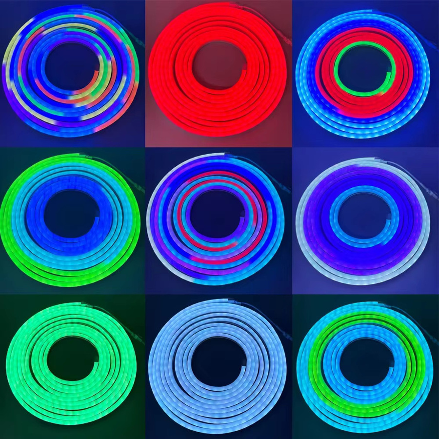YSRSAI RGBIC Neon Flex LED Streifen mit WiFi Smart Controller und Musik-Sync, Multicolour Dreamcolor Chasing Light für Party und Schlafzimmer, 12V - Bild 4