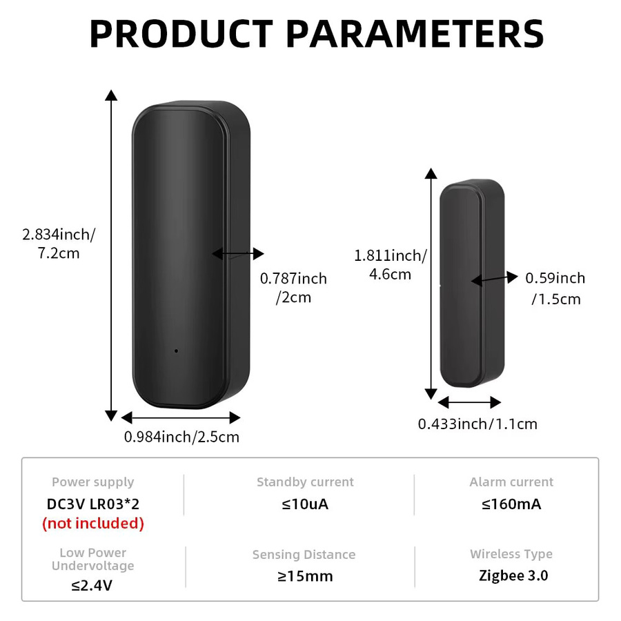 Onenuo Smart Tür- und Fenstersensor Zigbee WiFi Alarmsensor in Schwarz kompatibel mit Alexa und Google Home - Bild 6