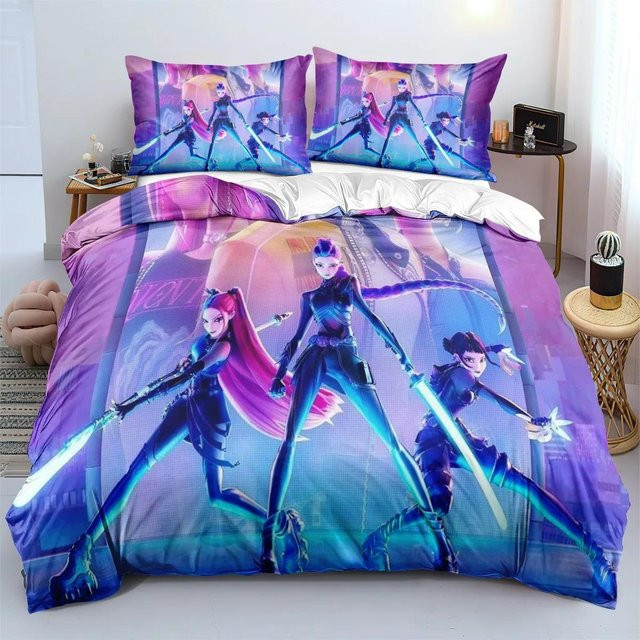Lodestar Anime Bettwäsche-Set mit Dämonenjäger Motiv, mehrfarbig, aus Polyester, B/H: 135 x 200 cm - Bild 1