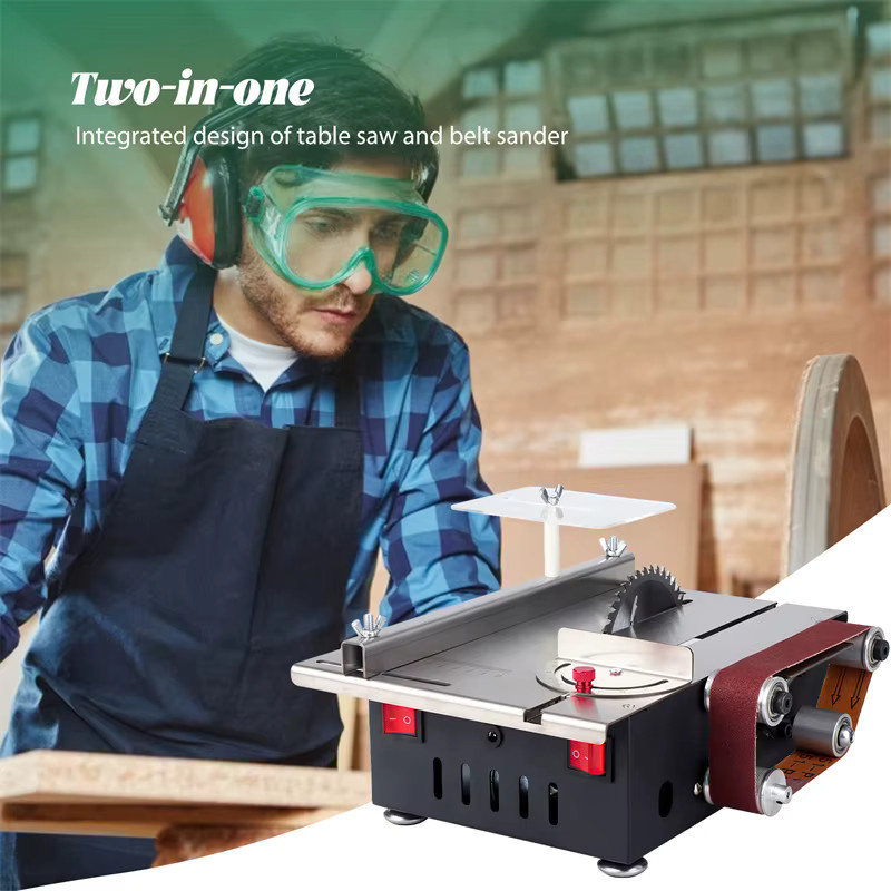 Bromose 2-in-1 Tischkreissäge und Bandschleifer-Set mit 200W Leistung und variabler Geschwindigkeit sowie 30 mm Schnitttiefe - Bild 8