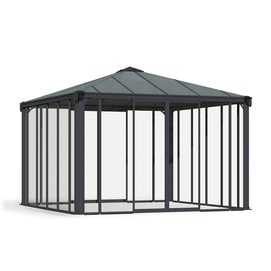 Canopia Ledro Geschlossener Pavillon Anthrazit Grau mit Verglasung und Aluminiumrahmen - Bild 2
