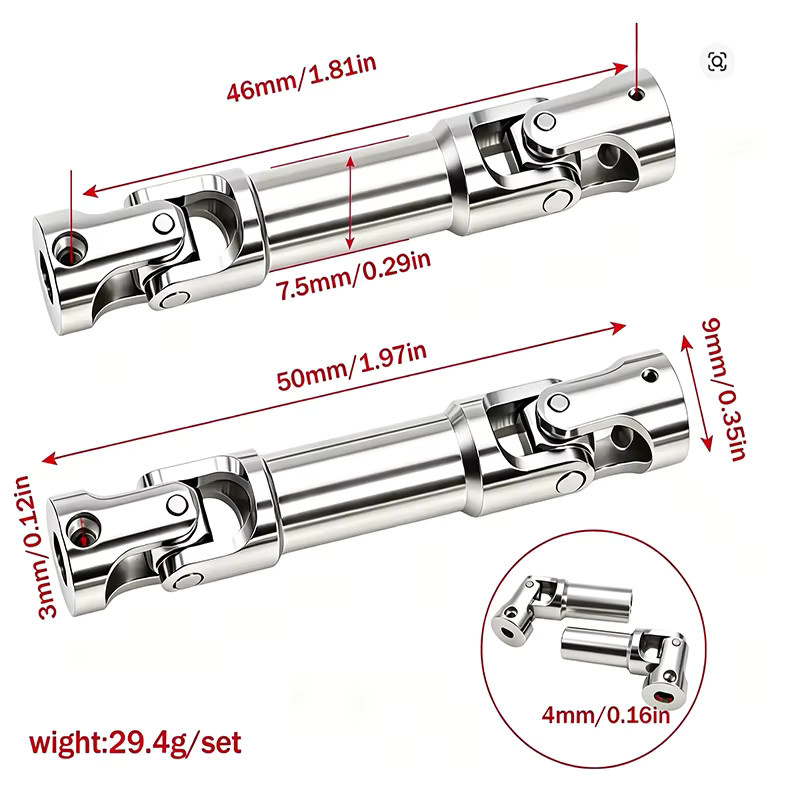 MJX RC-Auto-Antriebswellen, 2-teiliges Set, aus verstärktem Edelstahl - Bild 2