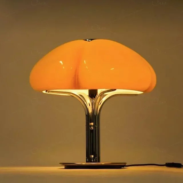 JIANKEXING Kürbis LED Schreibtischlampe im Bauhaus Retro Design, Farbe Gelb und Silber, warmweißes Licht - Bild 1