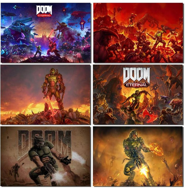 Mesuca Fotohintergrund Doom Eternal Motiv für Geburtstag und Party, Mehrfarbig, B/H: 70 x 70 cm - Bild 1