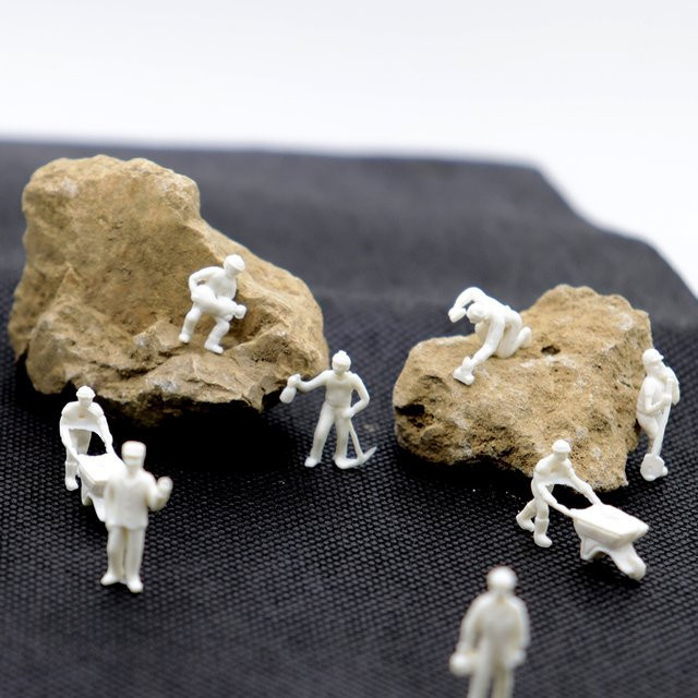 TERAYSUN Ho Miniatur Eisenbahn Zug Figuren, 25-teiliges Set, 1:87, unbemalte Menschen - Bild 1