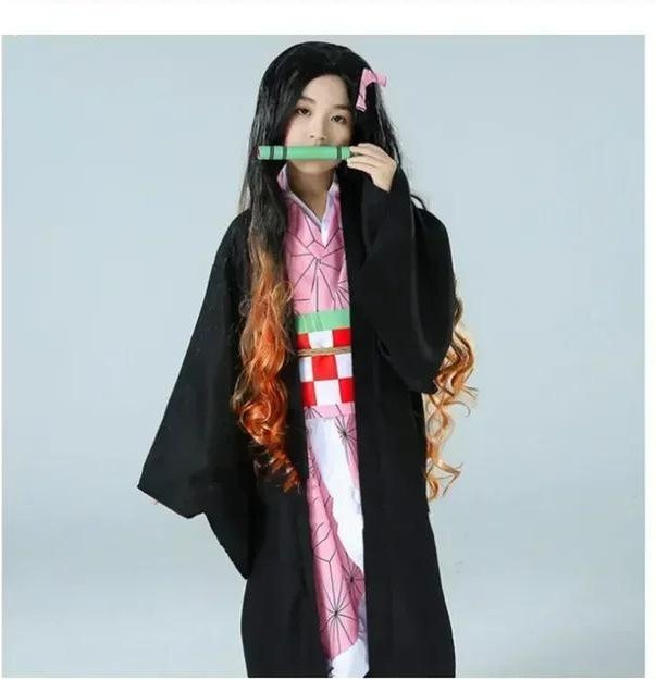 Kimetsu no Yaiba Kamado Nezuko Cosplay Kostüm, Kimono, Unisex - Bild 1