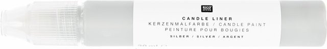 Rico Design Candle Liner Kerzenmalfarbe Silber 30ml - Bild 1