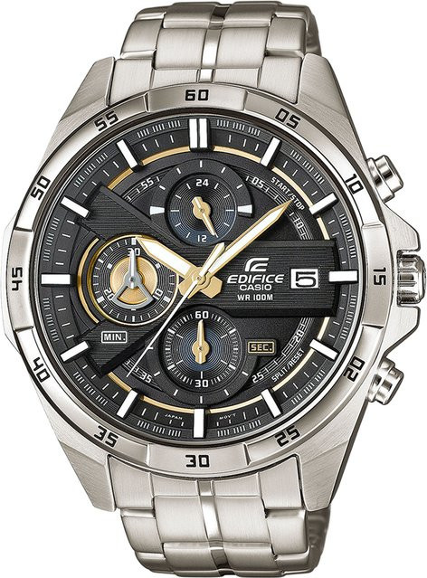 Casio Chronograph Herrenuhr, Quarz, Edelstahl, Schwarz, 46 mm, 10 ATM - Bild 1