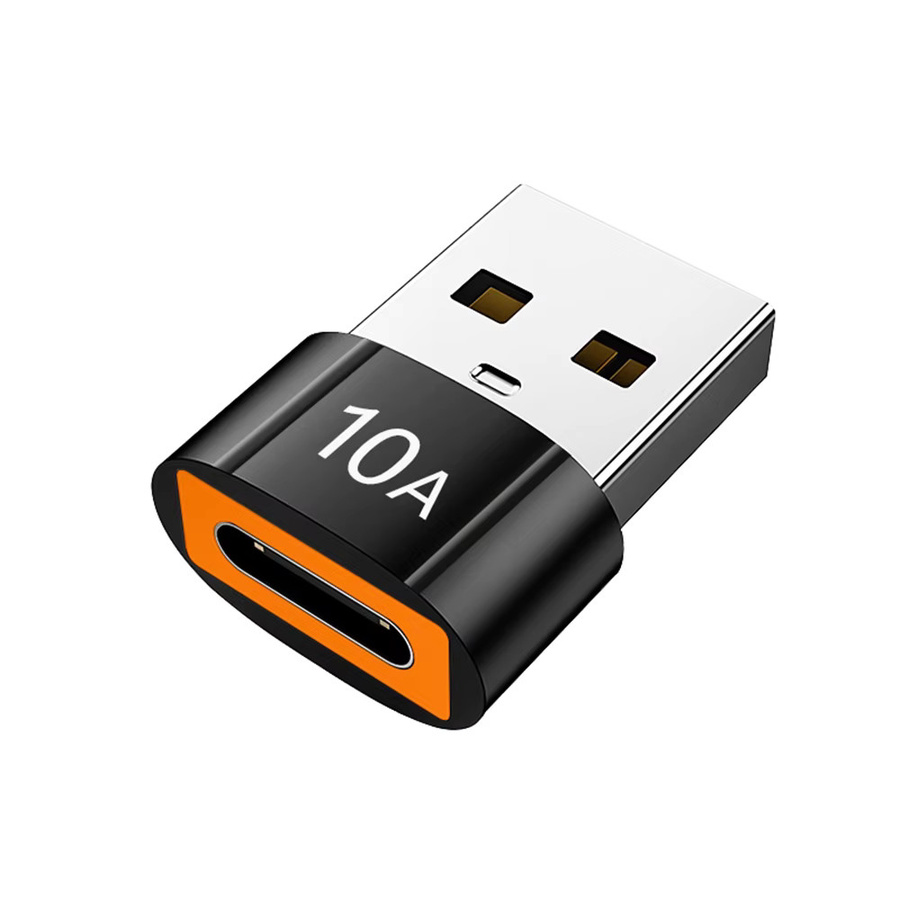 NNBILI USB-A auf USB-C Adapter, 10A Schnellladeadapter mit OTG-Anschluss, Schwarz - Bild 7