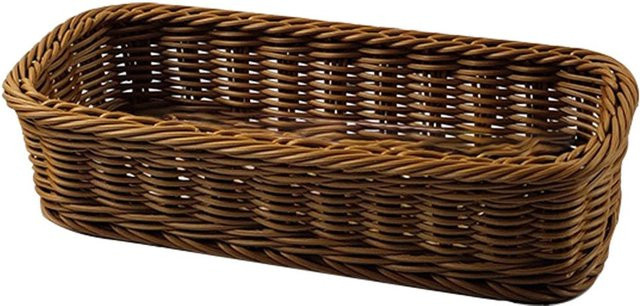 Binchi Multifunktionaler Aufbewahrungskorb in Rattan-Optik aus Kunststoff, Braun, B/T/H: 28 x 11 x 7 cm - Bild 1