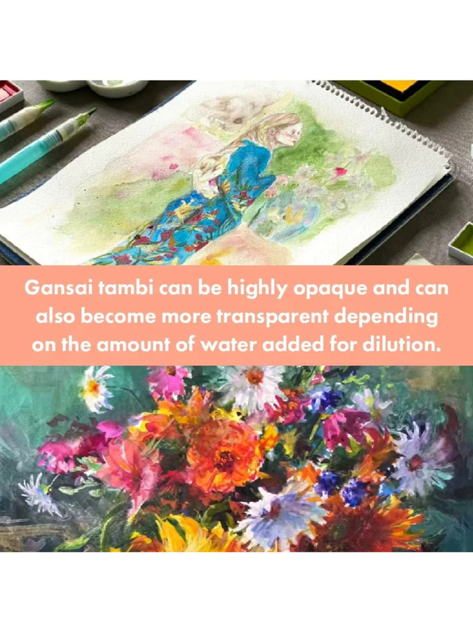 Kuretake GANSAI TAMBI Festes Aquarellfarben-Set in Multicolour für Künstler und Anfänger - Bild 4
