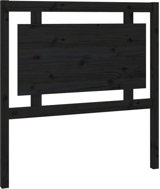 vidaXL Kopfteil aus Massivholz Kiefer in Schwarz, B/T/H: 95,5 x 4 x 100 cm - Bild 1