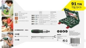 Bosch V-Line TiN Universal-Bohrersortiment und Bit-Set, 91-teilig, HSS, Grün - Bild 2
