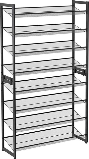 Songmics Schuhregal mit 8 Ebenen in Schwarz, B/T/H: 92,5 x 30,7 x 163,5 cm - Bild 1