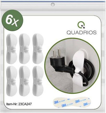 3M Kabelhalter selbstklebend Weiß 6er Pack - Bild 1