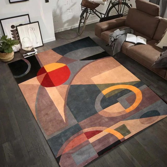 VIKAMA Abstrakter geometrischer Teppich im Art-Deco-Stil, weicher Mehrfarbiger Teppich für Wohnzimmer und Schlafzimmer - Bild 1