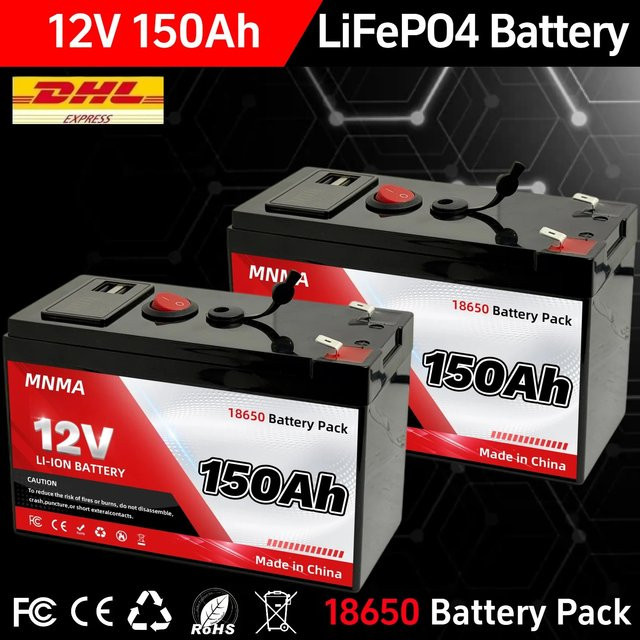 MNMA LiFePO4 Batterie 12V in Schwarz für Solar- und Windenergiespeicherung - Bild 1