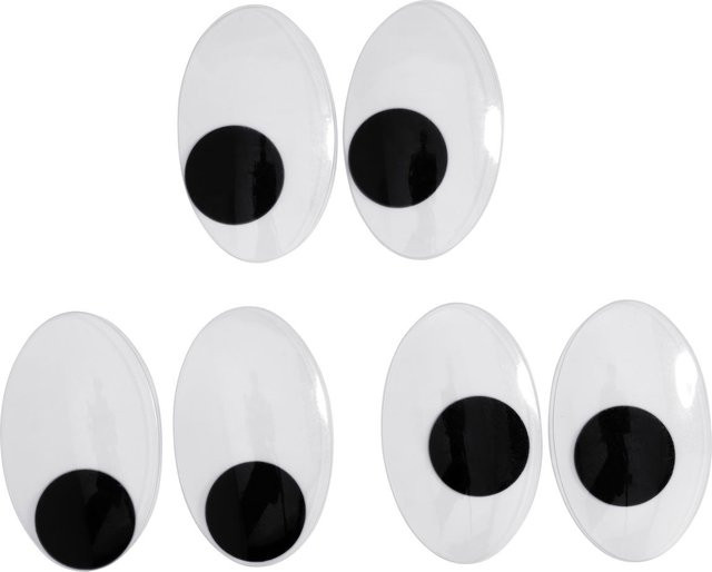 VBS Wackelaugen Maxi, 6-teiliges Set, Oval, 7 x 5 cm - Bild 1