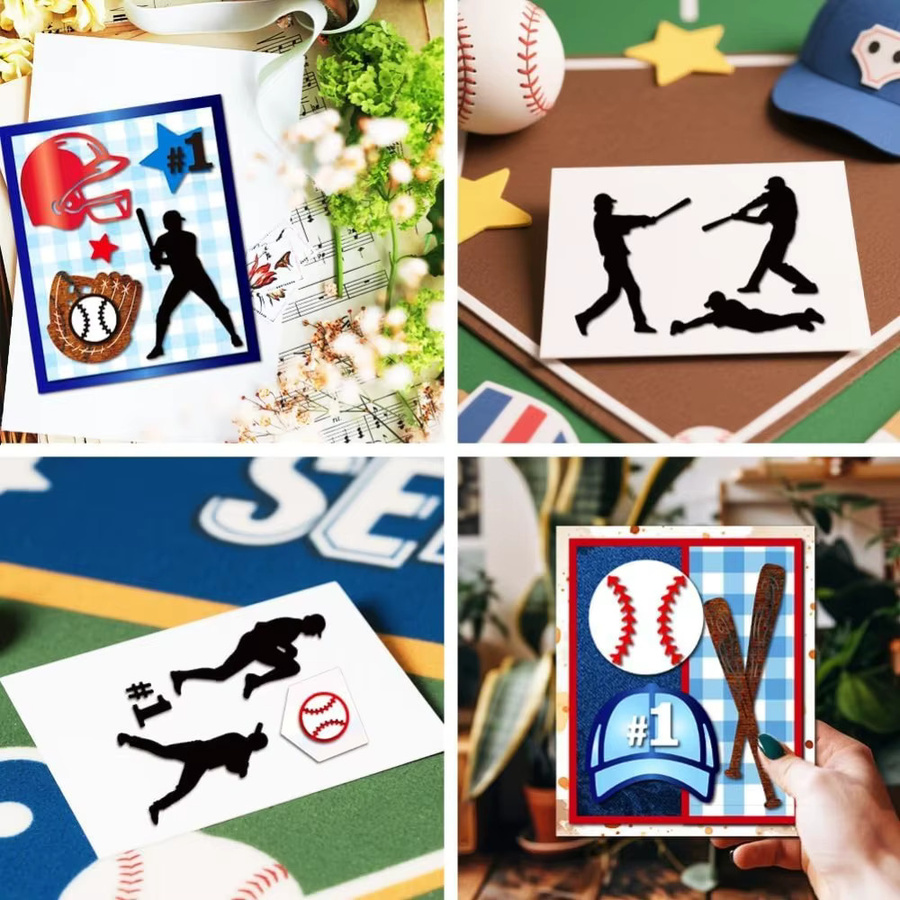 Baseball Sport Stanzformen aus Carbon Stahl für Spieler Action Motive wie Helm und Handschuhe - Bild 3