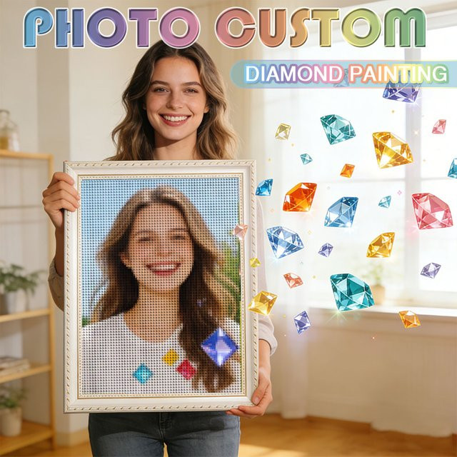HUACAN Diamant-Mosaik 5D DIY Foto mit runden Strass-Steinen in Multicolour, Breite: 30,0 cm, Höhe: 30,0 cm - Bild 1