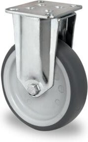 CASCOO Bockrolle Serie P2T2 mit Gleitlager, Durchmesser: 80 mm, grau, verzinkter Stahl und Kunststoff - Bild 1