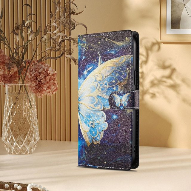 Blumenmuster Leder-Klapphülle für Samsung Galaxy A55 A56 A36 A26 A16 A06 A17 A37 A07 A57 als Brieftasche und Handyhülle mit Ständer in Multicolour - Bild 1