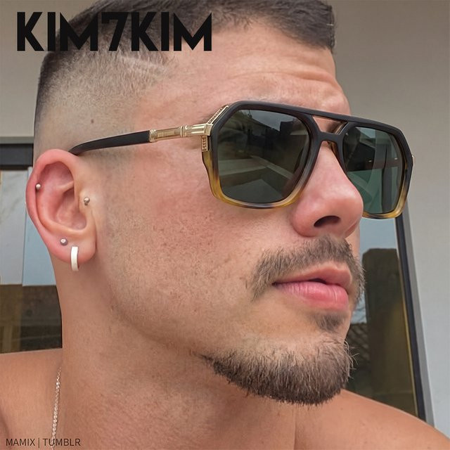 KIM7KIM Sonnenbrille, quadratisch, Vollrand, polarisiert, Herren - Bild 1