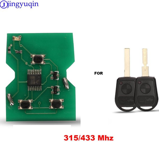 Jingyuqin Remote-Autoschlüssel 315/433 MHz mit ID44-Chip für BMW Z3 E31 E32 E34 E36 E38 E39 E46 Steueraste - Bild 1