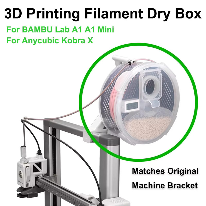 EARTH'S SURFACE Filament-Trockenbox für 1kg Filament mit Hygrometer und Thermometer, wandmontiert, transparent - Bild 2