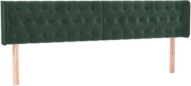 vidaXL LED Kopfteil aus Samt in Dunkelgrün mit USB-Ladeport und integrierter Beleuchtung, B: 183 cm, T: 16 cm, H: 78-88 cm - Bild 1