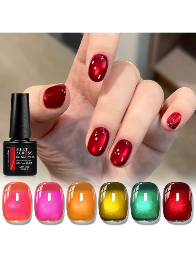 MEET ACROSS Katzenaugen-Nagelgel, 7 ml, Schimmernd, Damen - Bild 5