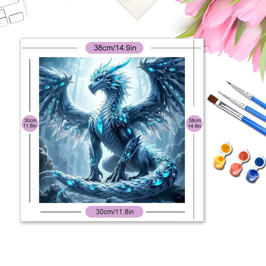 Evershine Malen nach Zahlen Drachen, Kunst-Zeichnungs-Set, für Erwachsene - Bild 2