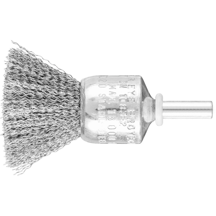 PFERD TOOLS POS Pinselbürste ungezopft aus Stahl-Draht in Silber, Durchmesser: 20 mm, Schaft-Durchmesser: 6 mm, Draht-Durchmesser: 0,20 mm - Bild 1