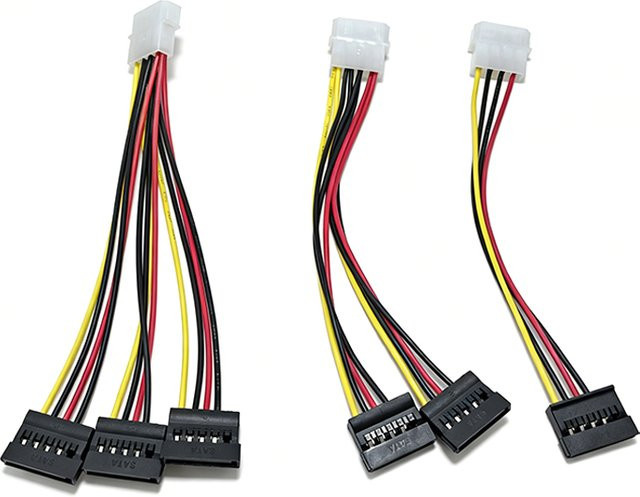 HBXINTAO 4-Pin Molex IDE auf SATA Y-Splitter Dual-Festplatten-Stromkabel Adapter zur Erweiterung von SATA-Anschlüssen - Bild 1