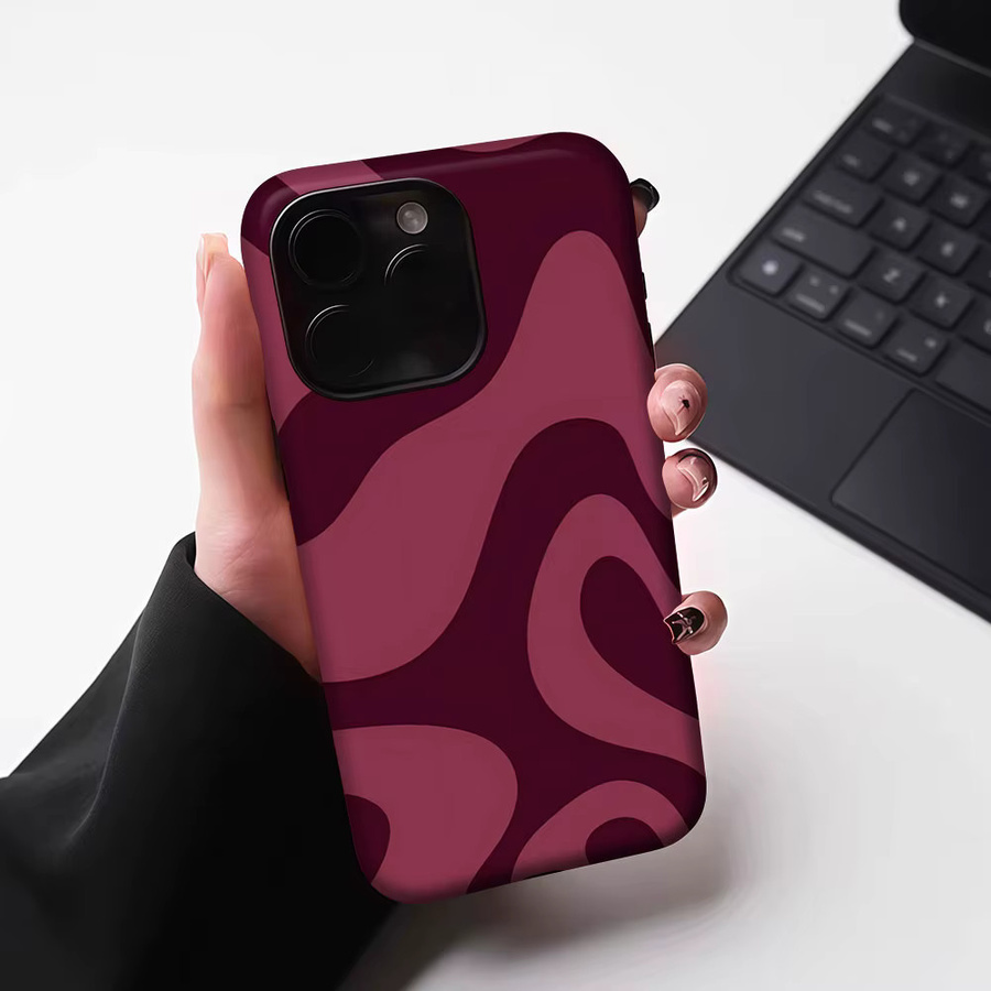 Aurbe Flow Case 2-in-1 MagSafe Hülle mit mattem Schutzfilm für iPhone 17 16 15 14 Plus Pro Max, Stoßfeste Hartschale, Burgunderrot - Bild 6