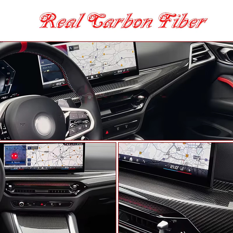 Metyoucar Dashboard Abdeckung aus echtem Carbon für BMW 2er 3er 4er Serie G42 G20 G22 G28 M2 G87 M3 G80 M4 G82 ab 2025 LHD, Schwarz - Bild 2