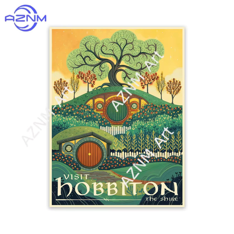 KAYOU Leinwandbild Mittelerde-Landschaft LOTR Poster Wandkunst Mehrfarbig - Bild 2