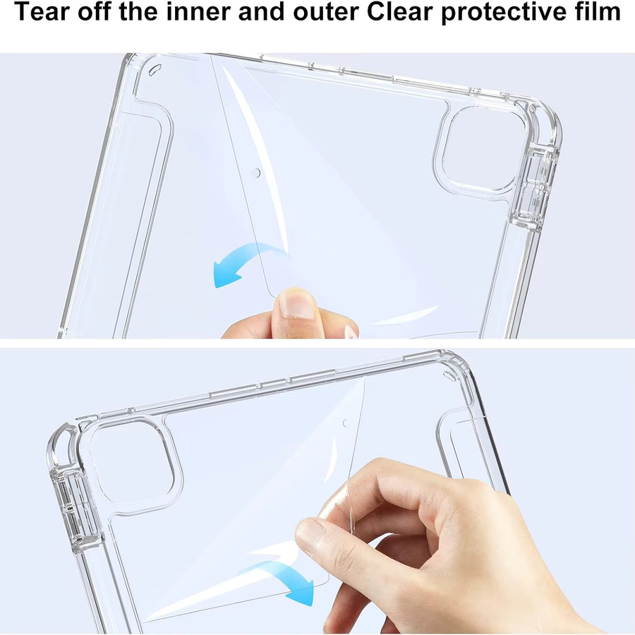 Transparente Kristall-Tablet-Hülle mit Stiftfach und magnetischer Standfunktion für Samsung Galaxy Tab S9 FE, S10 Plus 12.4 Zoll und S9 FE+ S10+ in Transparent - Bild 3